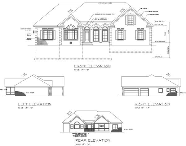 Rear Elevation image of The Oak Lane House Plan